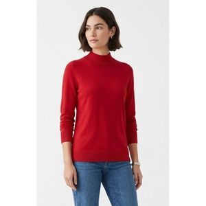 EUC‎ Lark & Ro Womens Red Mock Neck Long Sleeve Knit Pullover Sweater Size Large
